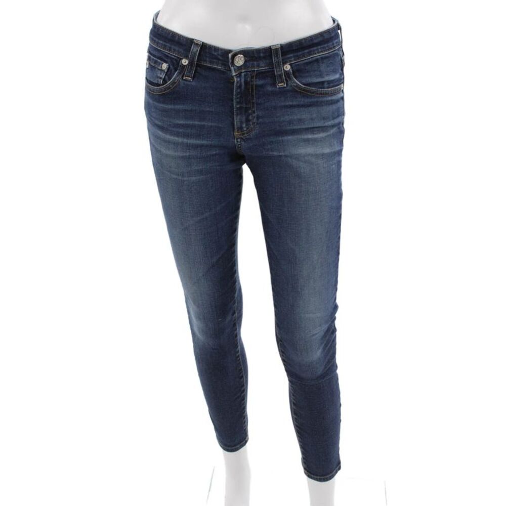 AG-ED Denim Womens Ankle Skinny Jeans Dark Blue Low Rise Size 27